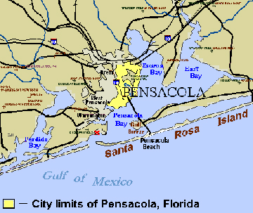 city limits of Pensacola map